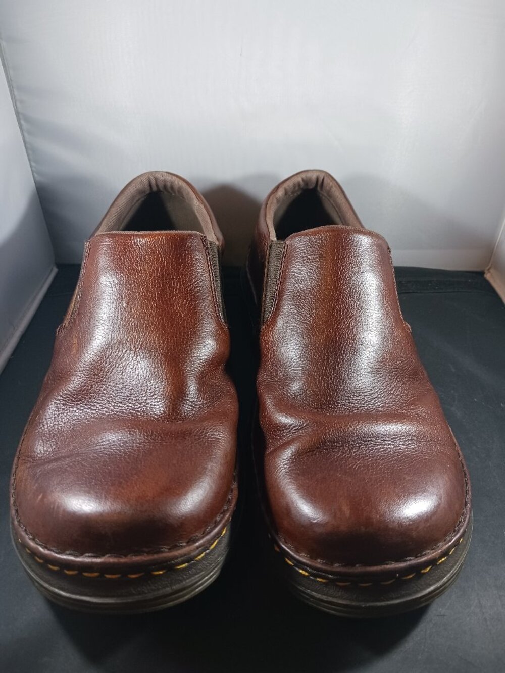 Dr. Martens Boyle Men's size 11 Grizzly Leather Slip On Shoes Dark Brown